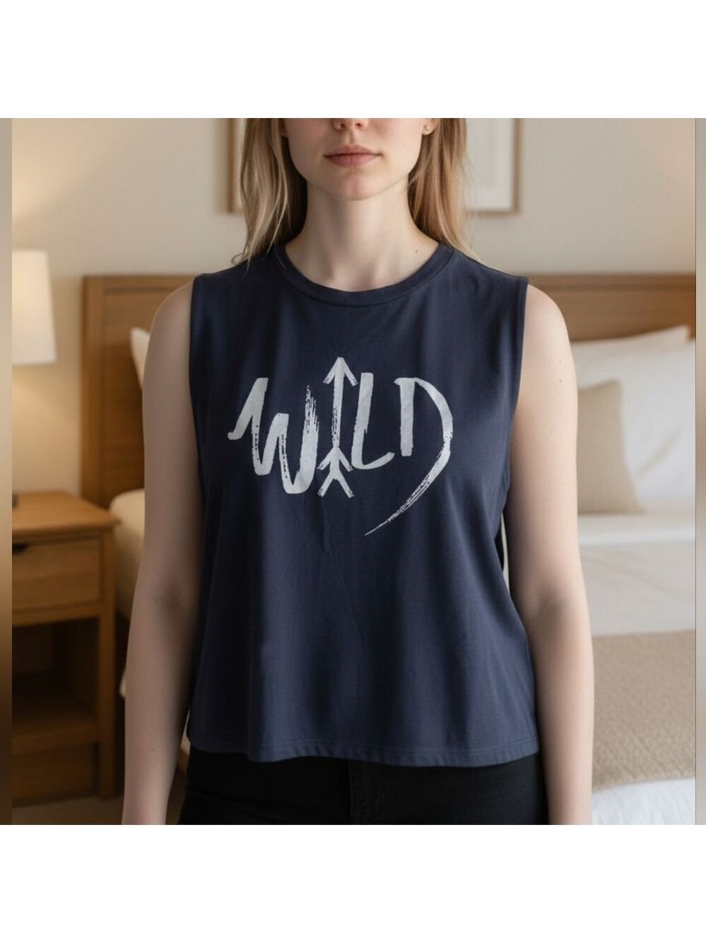 Rock Rose Couture Black Tank Top Wild Logo #TK7